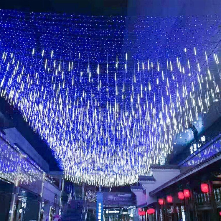Suministro directo de fábrica LED meteoro ducha luz parche destacado impermeable lluvia de meteoros luz cadena Navidad vacaciones Lámpara decorativa tubo