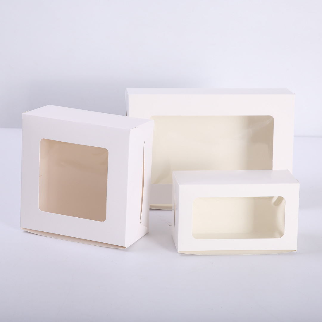 牛皮纸盒定制开窗纸盒折叠天地盖牛皮纸礼品盒白卡包装彩盒批发