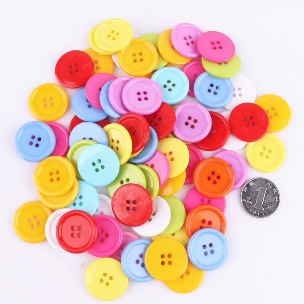 1 botón de color pintura hecha a mano material de bricolaje Paquete de color caramelo ropa redonda para niños botón material de Arte de jardín de infantes