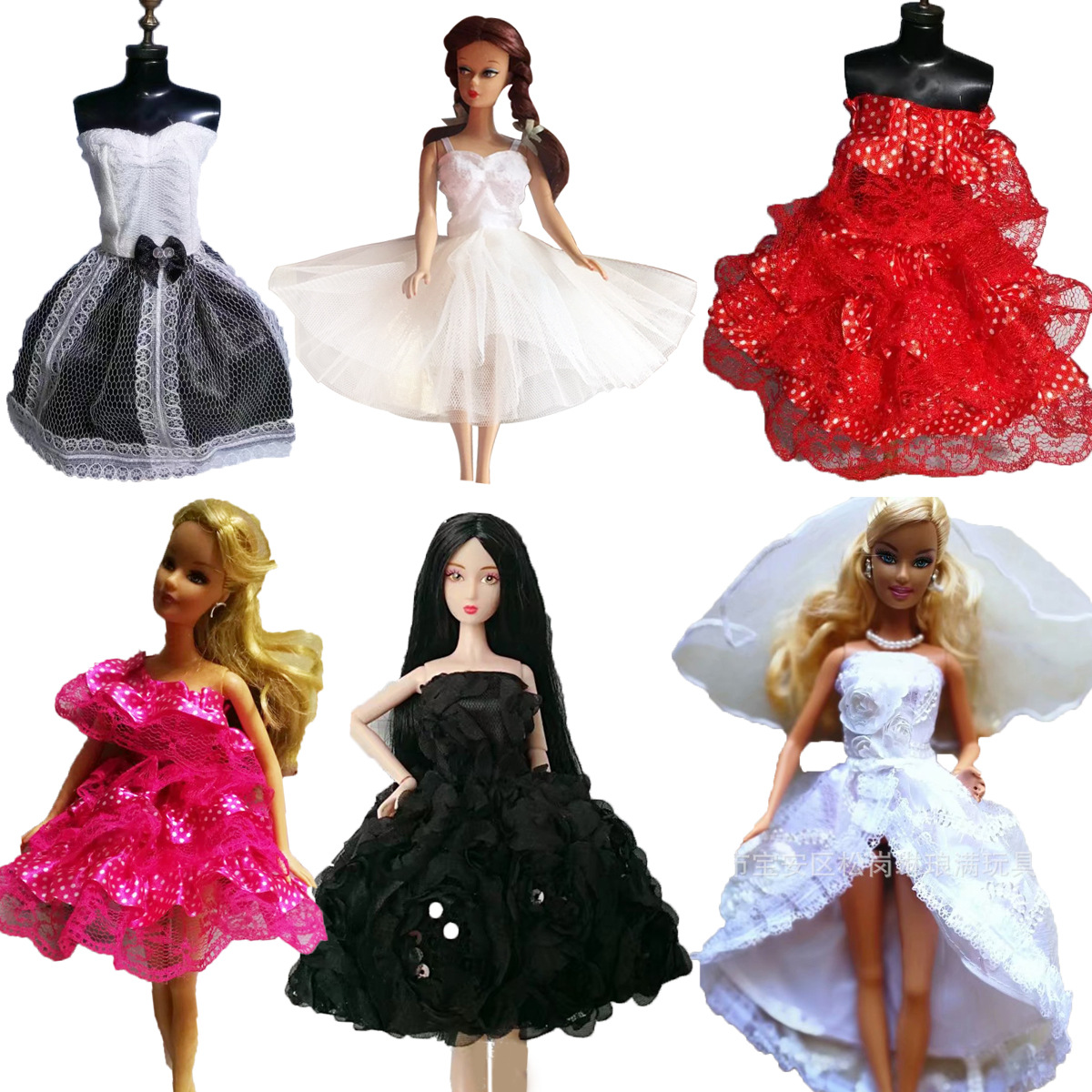 6-Point Doll Wedding Dress Babi Clothes Mini Skirt 30cm Height Doll Dress-Up Vinyl Doll Skirt