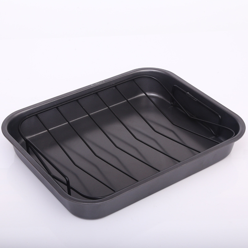 不粘长方形加深烤盘带网架蛋糕卷饼蛋糕模面包烤盘烘焙工具定 制
