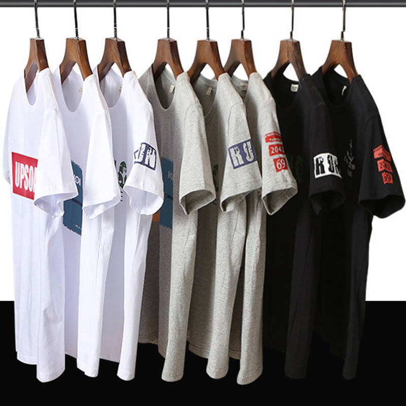 Stall Cheap Clothes Casual Men's Cotton Summer Short-sleeved T-shirt Men's Loose Round Neck Printed Half-sleeved T-shirt