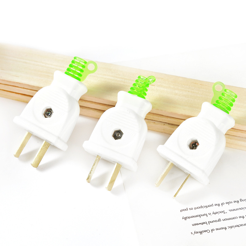 专供外贸可转动电源插头二极插头两孔插头学生物理实验电路产品