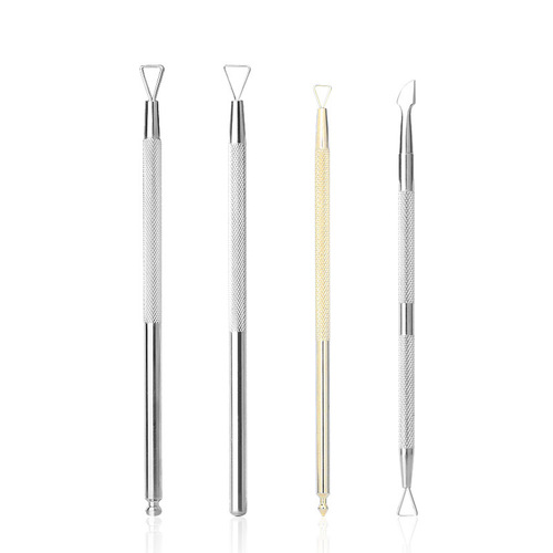 Manufacturer stainless steel manicure double-headed nail polisher small steel push nail planer manicure and nail removal gadget wholesale