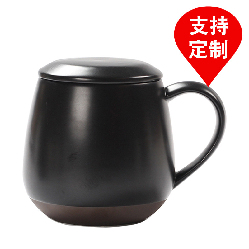 Tazas negras originales grandes tazas de café tazas de cerámica tazas con tazas de agua tazas personales LOGO tallado