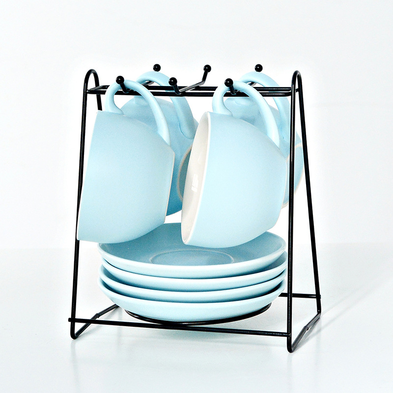 Tazas de café originales, tazas de cerámica, tazas de moda, tazas de agua con cucharas, platos de café al por mayor