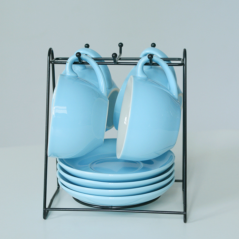 Tazas de café originales, tazas de cerámica, tazas de moda, tazas de agua con cucharas, platos de café al por mayor