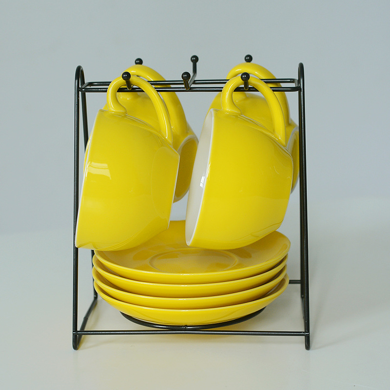 Tazas de café originales, tazas de cerámica, tazas de moda, tazas de agua con cucharas, platos de café al por mayor