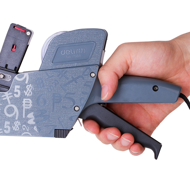 Deli 7504 sola fila máquina de fijación de precios codificación pistola supermercado producto precio máquina de codificación
