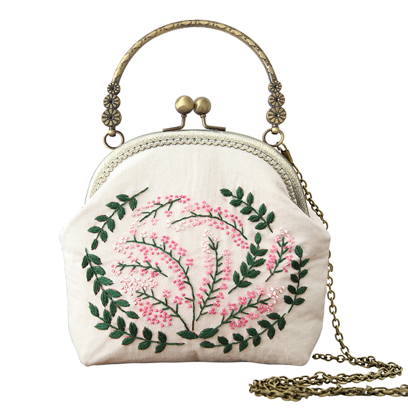 Jinhao tela de bolsillo Bolsa de Oro hecho a mano material de bricolaje bolsa de almacenamiento de flores de tela artesanía cartera