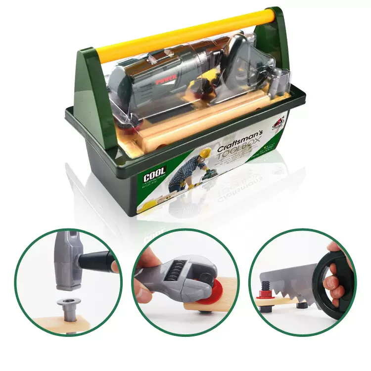 过家家益智玩具男孩电动维修工具儿童工具手提盒仿真DIY工具套装