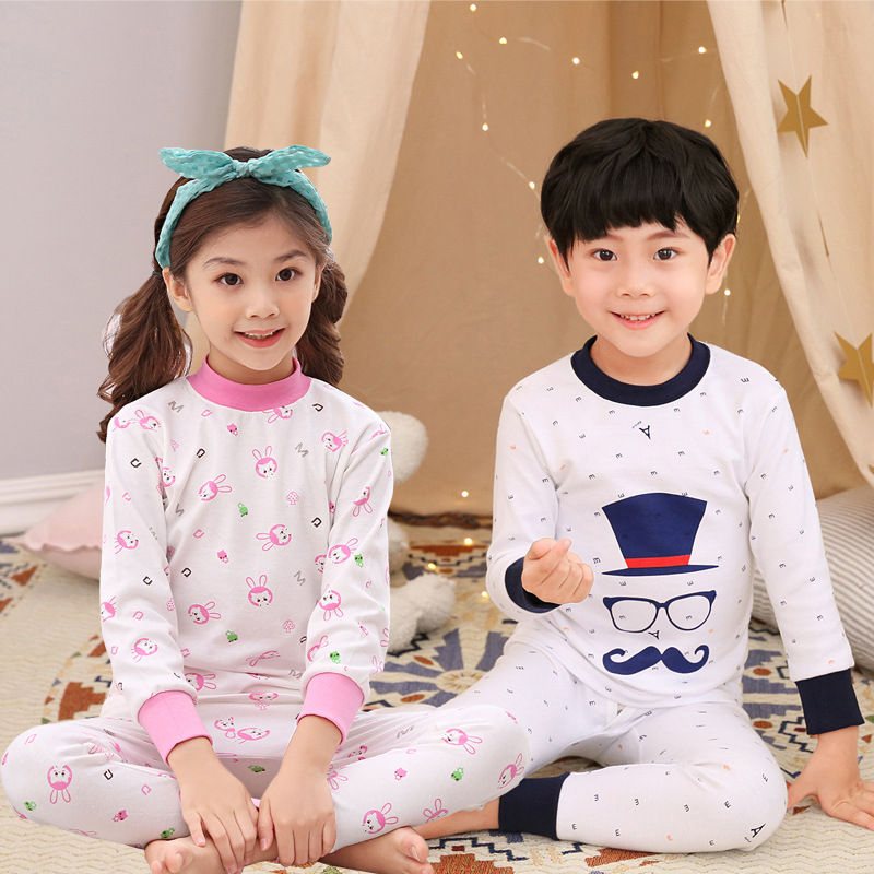 Arco Iris de plumas de algodón para niños de Cuello medio alto niños y niñas ropa interior impresa suéter de algodón Niños y Niñas Ropa de otoño pantalones largos traje