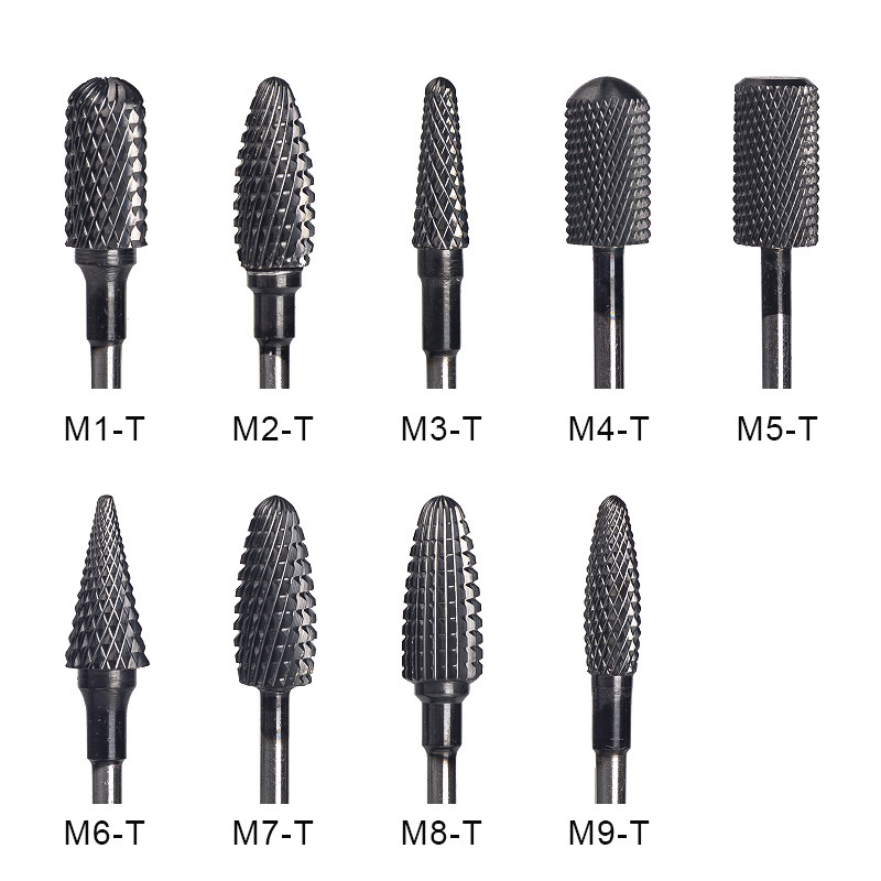 Princesa uñas rectificadora eléctrica eliminación de uñas cabeza de molienda colorido color azul titanio cabeza de molienda de acero de tungsteno cabeza de molienda arte de uñas