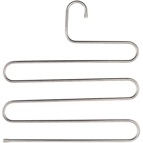 Wholesale multi-layer metal S-shaped trouser clip for home use, iron multi-functional hanging scarf, suit, jeans, clothes hanger storage rack