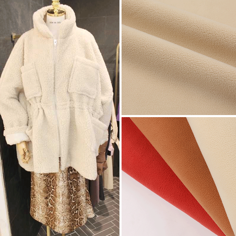 染色纬编小颗粒绒布奥粒绒双面复合 冬季卫衣外套童装面料