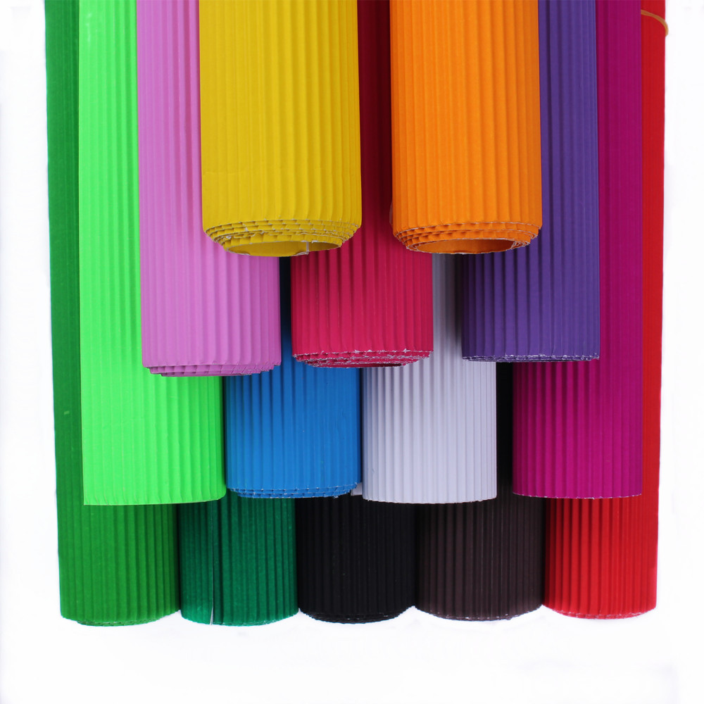 Onda de papel corrugado papel crepe engrosada cartón material hecho a mano DIY color origami