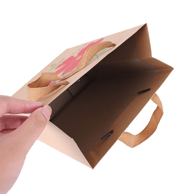 1 blanco Kraft bolsa de papel de los niños creativo arte pasta material DIY hecho a mano pintura bolsa de papel pintado Decoración