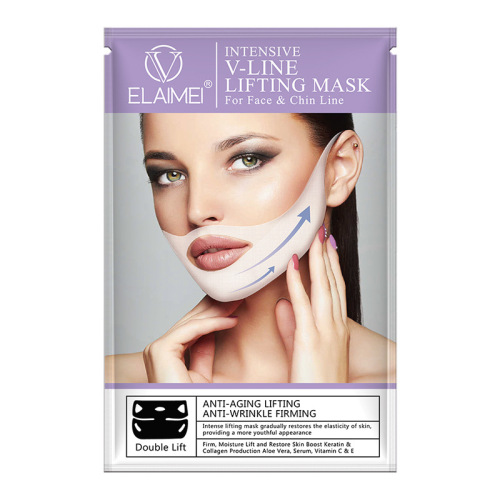 Cross-border ELAIMEI V face mask lifting and firming mask double hanging ear small V face mask