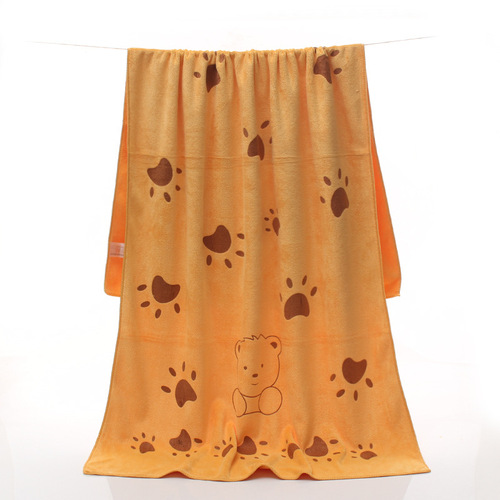 400g/㎡Thick Microfiber Bath Towel Water Absorbent Quick Drying Adult Large Towel Cartoon Printed Beach Towel Wholesale
