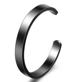 不锈钢简约开口C字8MM男女三色可选 钛钢可激光刻字Logo手镯批发