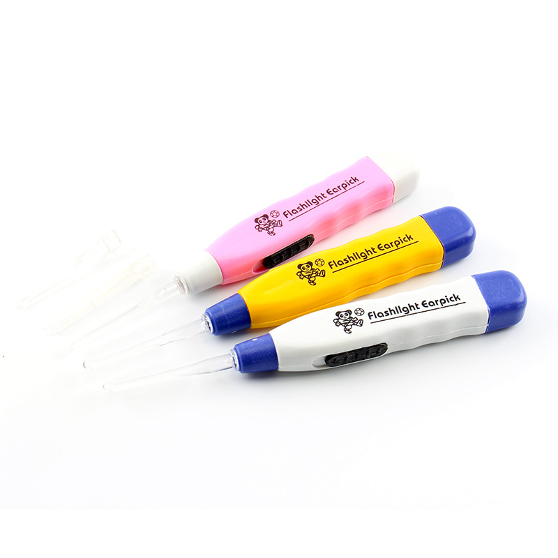 Nueva cuchara de oreja luminosa Venta caliente seguridad luminosa transparente oído recoger niños antideslizante oído limpiador suministro al por mayor