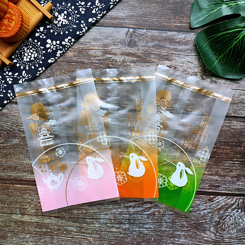 新款玉兔月饼袋100克125克中秋月饼包装袋 苏式广式月饼袋子100个