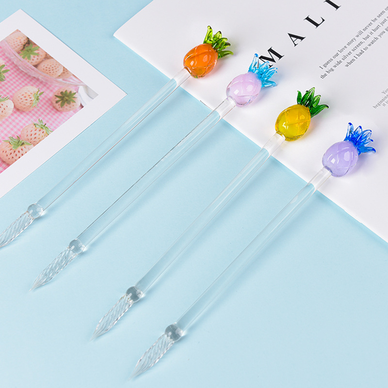 Creativo dibujos animados colorido piña Flamingo pequeño pato vid flor alcancía vidrio inmersión pluma caja de regalo traje de pluma de vidrio
