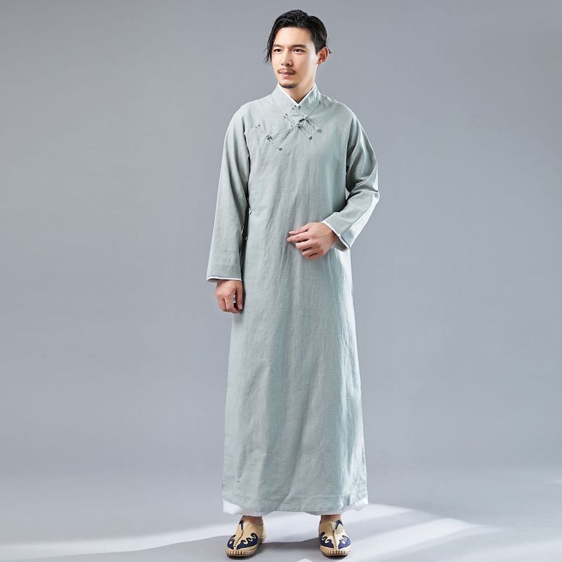 26 New Styles of Cross-Collar Robes, Retro Ethnic Style Men's Robes, Republic of China Clothing, Chinese-Style Clothing, Horseman's Clothing, Tang Suits