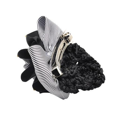 Nurse stewardess job butterfly clip bank profession hair net with drill flower hotel with net hair accessory hair ring
