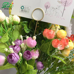 Flower packaging materials, floral greeting cards, postcards, metal card inserts, Korean bouquet decoration, gold-plated flower inserts wholesale