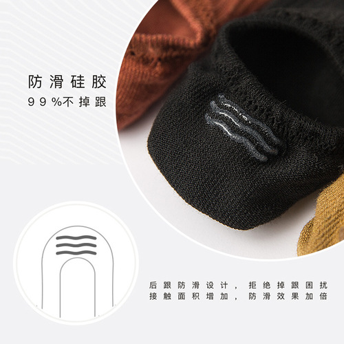 Luanyuanji short socks pure color cotton women's spring and summer shallow mouth Japanese striped silicone non-slip invisible boat socks women's wholesale