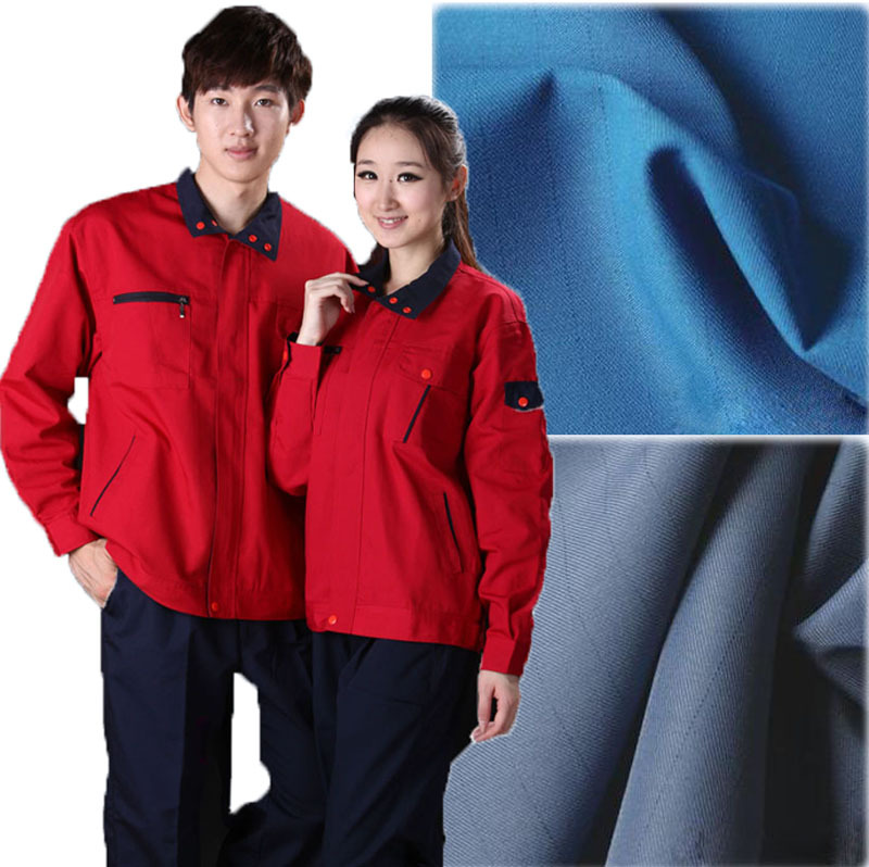 【厂家现货】涤棉工作服面料65%涤35%棉防静电布