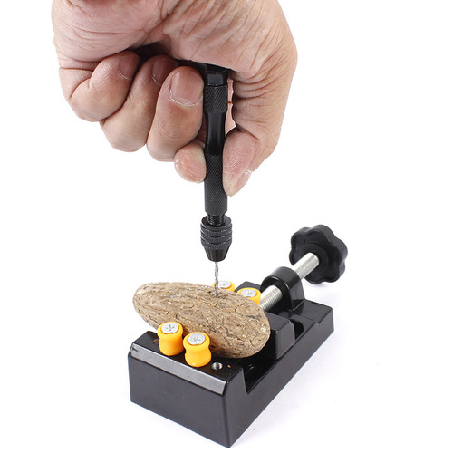 Cross-border acrylic resin model punching DIY hand drill 49pc drill bit set mini black hand twist drill