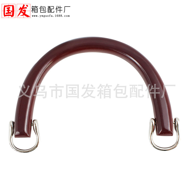 15.5cm de madera de mano portátil de madera sólida con botón accesorios de bolsa DIY