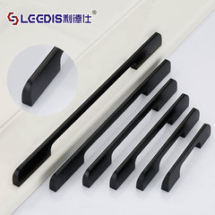 Factory direct sales modern simple cabinet door handle American aluminum alloy black shoe cabinet wardrobe cabinet extended door handle