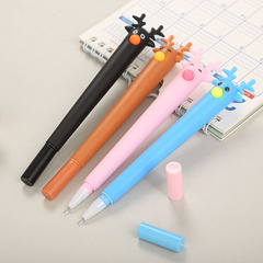 Creative stationery moose neutral pen cute student cartoon deer water-based signature pen Christmas gift prize wholesale