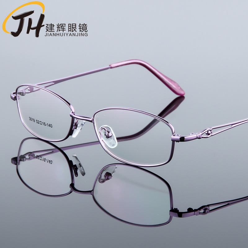 Factory wholesale titanium alloy thick gold plating metal glasses frame can be installed presbyopic glasses frame 3019