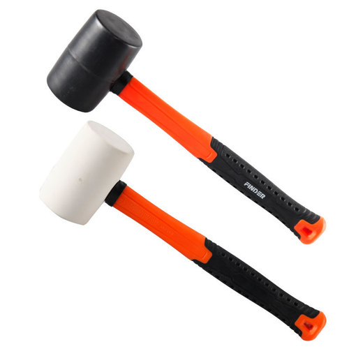 Discoverer Hardware 230g rubber hammer round head plastic handle tool hammer floor rubber hammer tile hammer fiber handle hammer