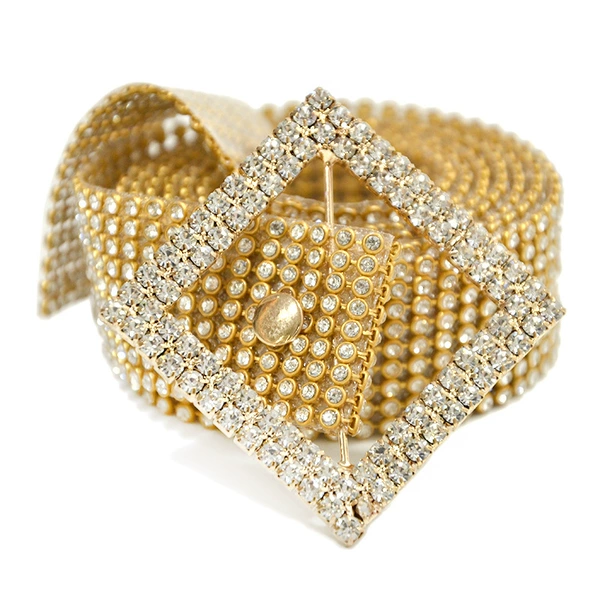 Diamond gold buckle