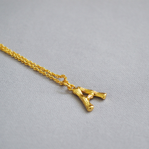 Euro-American Celi Trendy Retro Creative 26 English Letters 1.5cm Bamboo Joint Pendant Simple and Versatile Necklace