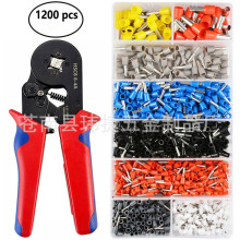 跨境 1200pcs盒裝 歐式黃銅管型冷壓接線端子+絕緣紅藍壓線鉗套裝