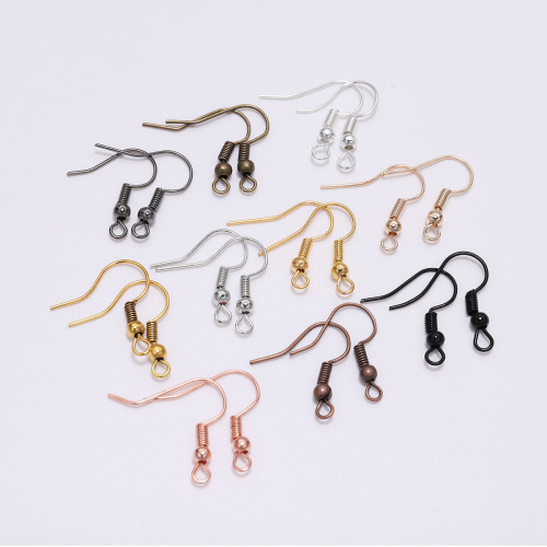 Cheap earring hook accessories DIY jewelry accessories large ear hook with bead ear hook curved ear hook gold silver