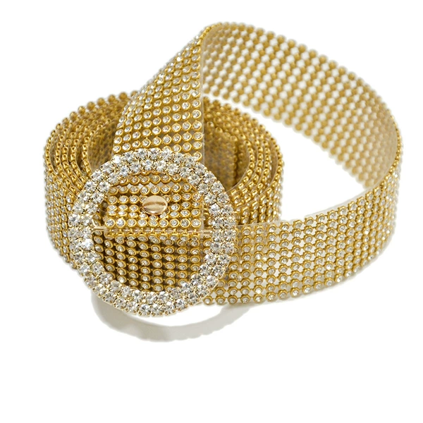 Round gold buckle