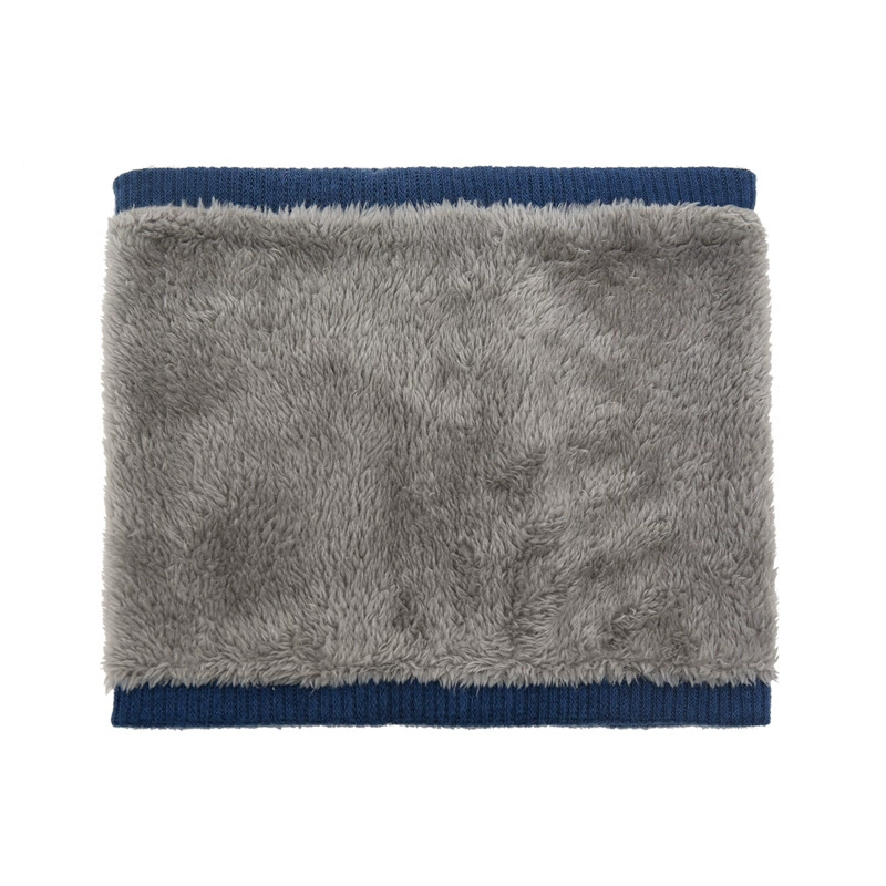 Demi-season fleece keep warm colored knitted scarf for men and women, with neck protection