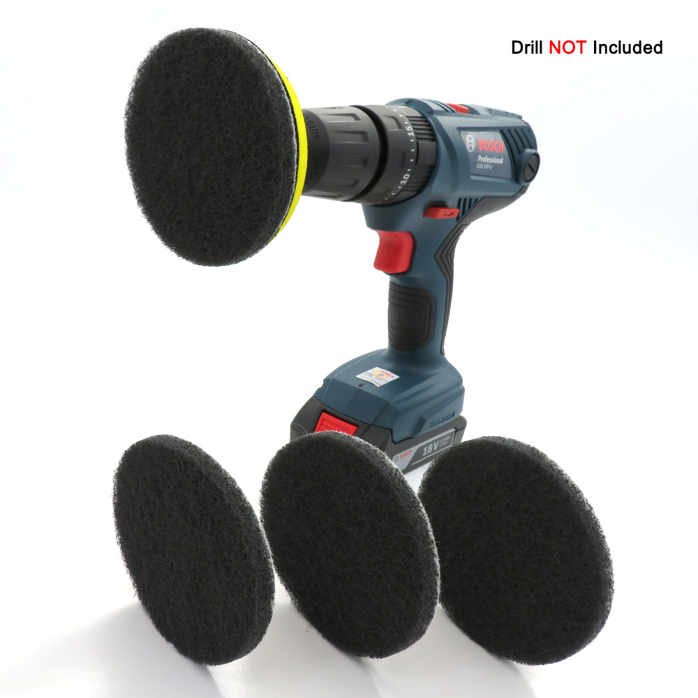 4寸含砂工业百洁布灰色圆盘背绒金刚砂百洁布自粘除锈抛光菜瓜布