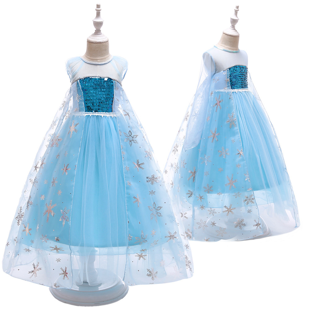 European and American daughter children's clothing COSPLAY cartoon Frozen princess Elsa dress Christmas costume