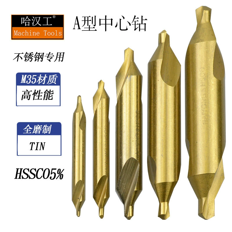 M35 кобальтсодержащая титановая быстрорежущая сталь из закаленной нержавеющей стали с полным Измельчением центр сверла типа A без защиты 1,5-5 мм