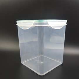 透明塑料桶冻干桶透明方桶宠物零食收纳盒方型4L方形塑料桶冻干桶