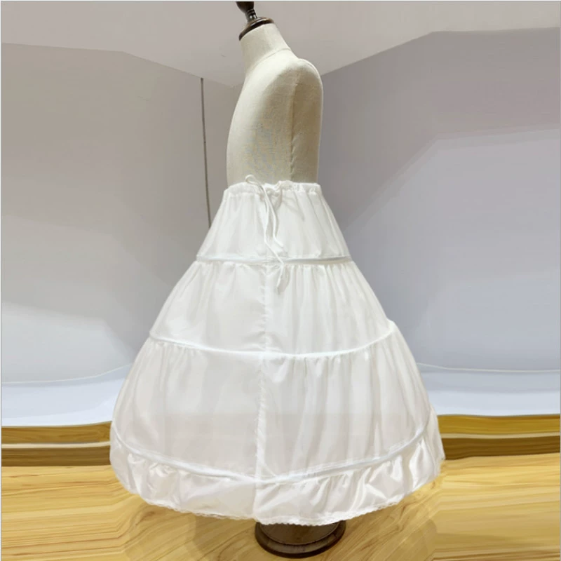 Children's Puffed Petticoat Skirt, 3-Layer with Single Steel Hoop, 55 cm, Sizes 110–170