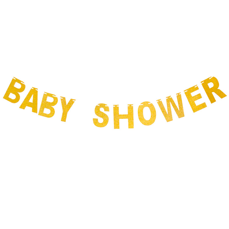 Europa y América del bebé de la fiesta de cumpleaños decoración Garland amor ducha brillo bebé carta bandera tirón